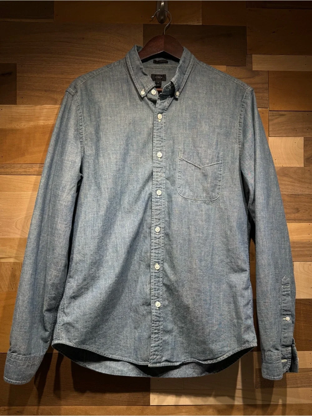 J. Crew Men's Japan Indigo Blue Chambray Slim Button-Down Shirt